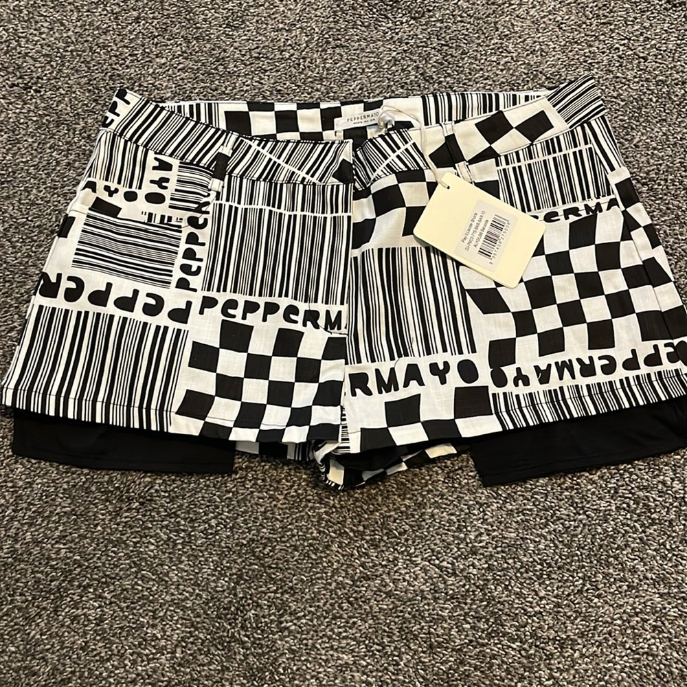 Black and white shorts